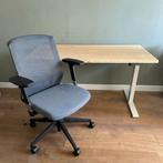 Zit-sta bureau + bureaustoel Z.G.A.N., Huis en Inrichting, Bureaus, Ophalen, In hoogte verstelbaar, Zo goed als nieuw, Stabureau