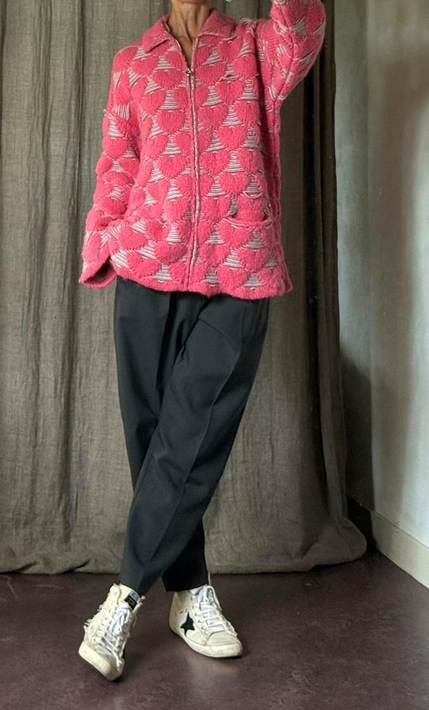 Italiaans designer vest jas vib 38 uniek!!!! Roze harten, Kleding | Dames, Jassen | Winter, Zo goed als nieuw, Maat 38/40 (M)