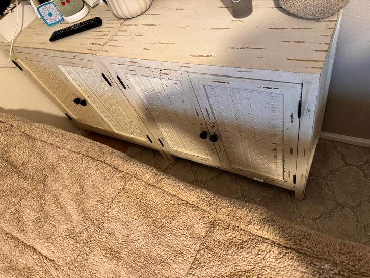 2 Crème Brocante Kastjes, Huis en Inrichting, Kasten | Dressoirs, Gebruikt, 50 tot 100 cm, 25 tot 50 cm, Met deur(en), Overige houtsoorten