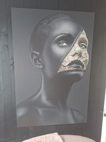 Gtoot aluminium schilderij zwart taupe 150 /100 beschikbaar voor biedingen