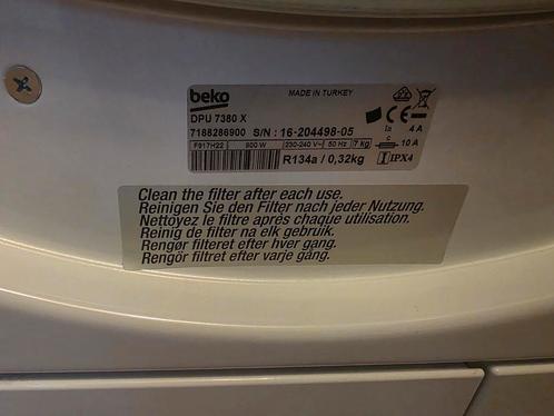 Beko DPU 7380 X Condensdroger - Gebruikt, Witgoed en Apparatuur, Wasdrogers, Gebruikt, Condens, Voorlader, Ophalen