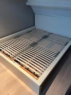 Bedombouw met verstelbare lattenbodem, Ophalen, Wit, Tweepersoons, 200 cm