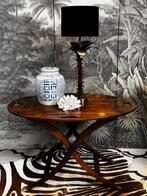 NAUTISCHE BUTLERTRAY SIDETABLE INGELEGD MAHONIE INKLAPBAAR, Ophalen