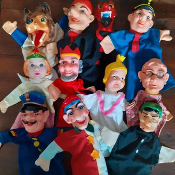 Retro handpoppen poppenkastpoppen (K) beschikbaar voor biedingen
