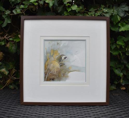 Walty Dudok van Heel: aquarel bunzing (2), Antiek en Kunst, Kunst | Schilderijen | Klassiek, Ophalen of Verzenden