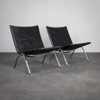 PK22  Fauteuils Poul Kjaerholm, EKC 1958 (1e Editie), Huis en Inrichting, Ophalen, Gebruikt, 50 tot 75 cm, Leer