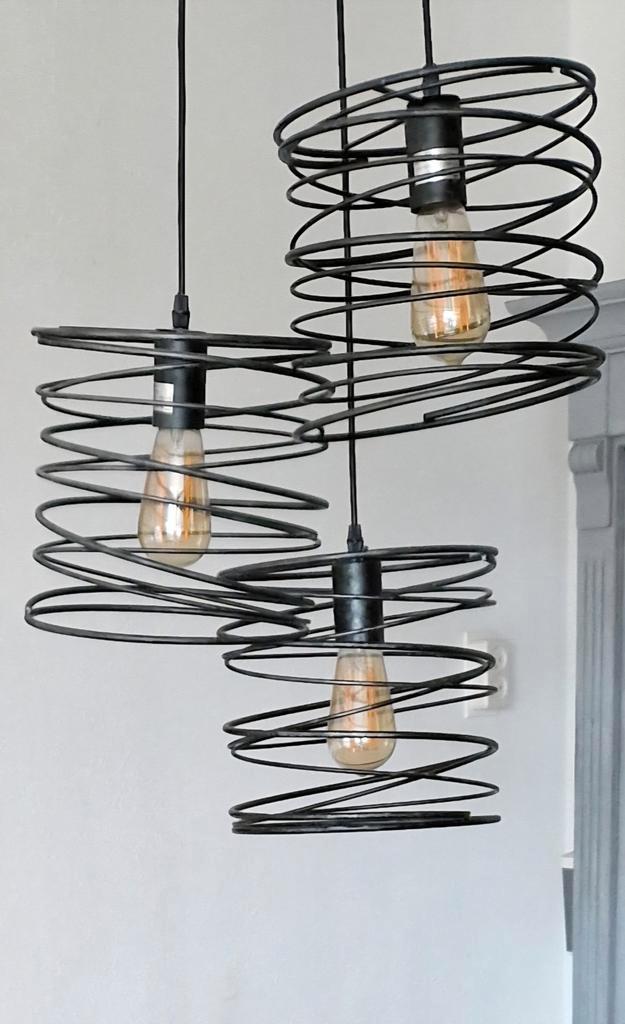 Hanglamp(en) , metaalkleurig, Huis en Inrichting, Lampen | Hanglampen, Gebruikt, 50 tot 75 cm, Metaal, Ophalen