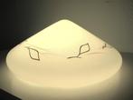 vintage ronde puntvormige glazen plafonniere, Ophalen, Gebruikt, Glas, Vintage