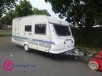 Hobby De luxe 440SF Met Brede Keuken +Vast Bed en Treinzit, Caravans en Kamperen, Hobby, Bedrijf, Schokbreker, Tot en met 4