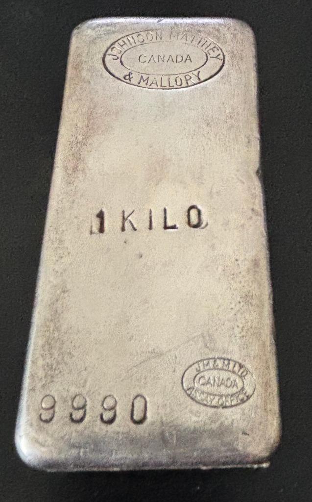 Zilverbaar Johnson Matthey Kilo Zeldzaam <250, Postzegels en Munten, Edelmetalen en Baren, Zilver, Verzenden