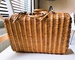 vintage rieten handkoffer/omvang 32 cm, Sieraden, Tassen en Uiterlijk, Koffers, Overige materialen, Gebruikt, Minder dan 50 cm