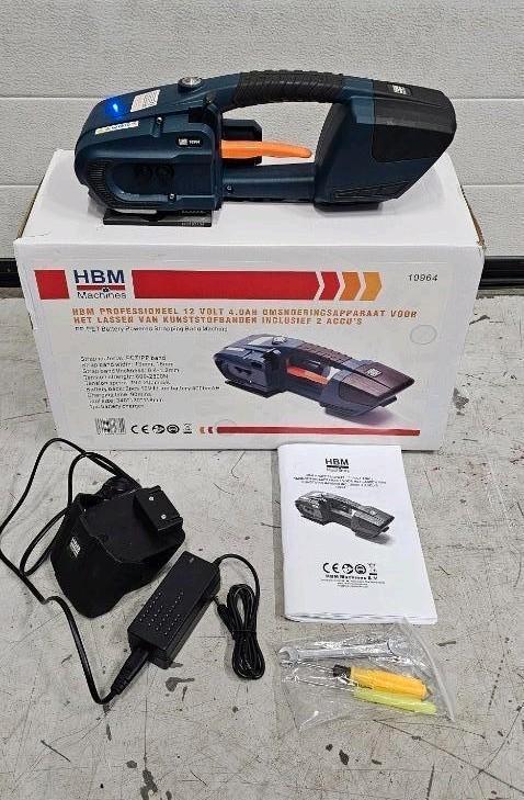 HBM Bandeleermachine - Omsnoeringsapparaat PET met 2 accu's, Doe-het-zelf en Verbouw, Gereedschap | Overige machines, Zo goed als nieuw
