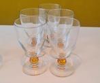 Set van 5 vintage glazen met oranje details, Verzamelen, Ophalen, Zo goed als nieuw, Waterglas