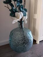 Vaas Bloemmotief All-Over Gerecycled Glas, Minder dan 50 cm, Glas, Blauw, Ophalen of Verzenden