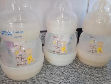 3x MAM anti koliek babyfles met fopspeen 130ml beschikbaar voor biedingen