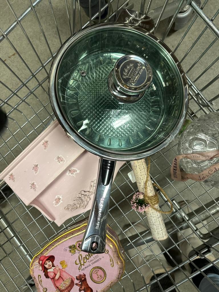 Design Pan met Deksel - Nieuwstaat, Inductieplaat, Ophalen of Verzenden, Zo goed als nieuw, Rvs