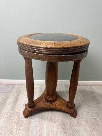 Antieke houten draaikruk pianokruk kruk Art Deco beschikbaar voor biedingen