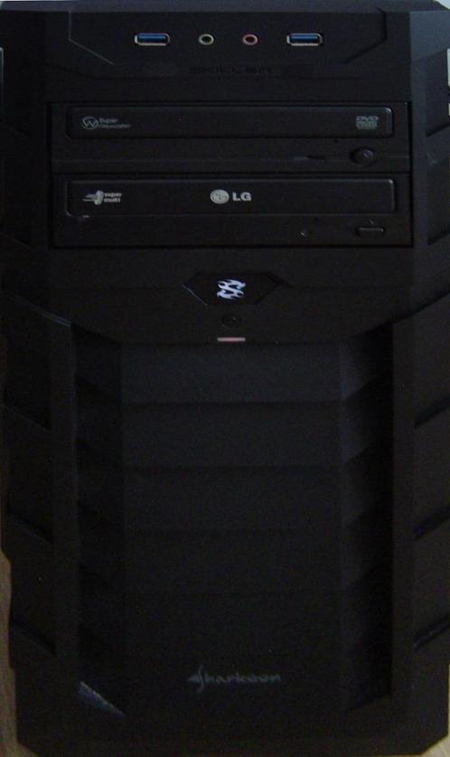 Sharkoon Desktop Computer, Computers en Software, Desktop Pc's, Zo goed als nieuw, 3 tot 4 Ghz, HDD, Met videokaart, Met monitor
