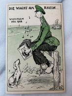 Wo1: ak die wacht am rhein Wieringen 1918 kronprinz hond, Ophalen of Verzenden, Landmacht, Nederland, Foto of Poster