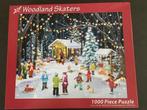 USA Kerst Puzzel Vermont Christmas Company Woodland Skaters, Ophalen of Verzenden, 500 t/m 1500 stukjes, Zo goed als nieuw, Legpuzzel