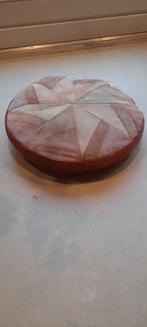 Retro Kussen Rond - Leer/Suede - 40cm, Huis en Inrichting, Minder dan 50 cm, Gebruikt, Rond, Minder dan 50 cm