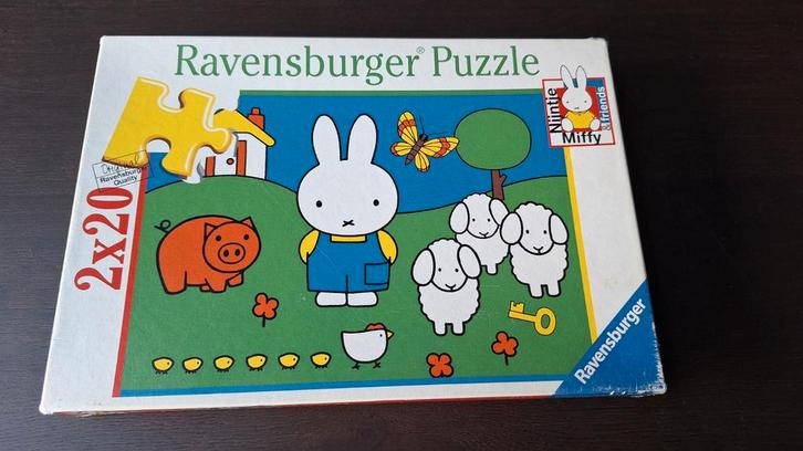 Nijntje Puzzel 2x20 Ravensburger, Kinderen en Baby's, Speelgoed | Kinderpuzzels, Zo goed als nieuw, 10 tot 50 stukjes, Ophalen of Verzenden