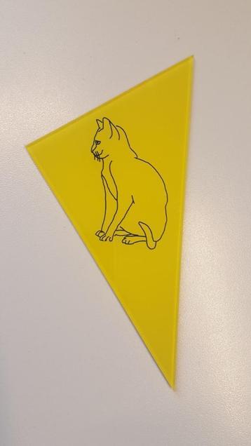 Plexiglazen deurplaatje met poes. beschikbaar voor biedingen