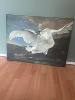 Canvas schilderij” de bedreigde zwaan”, Ophalen, Zo goed als nieuw, Schilderij