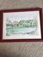 Mooi ingelijst aquarel ENKHUIZEN DE KOEPOORT gesigneerd, Antiek en Kunst, Ophalen of Verzenden