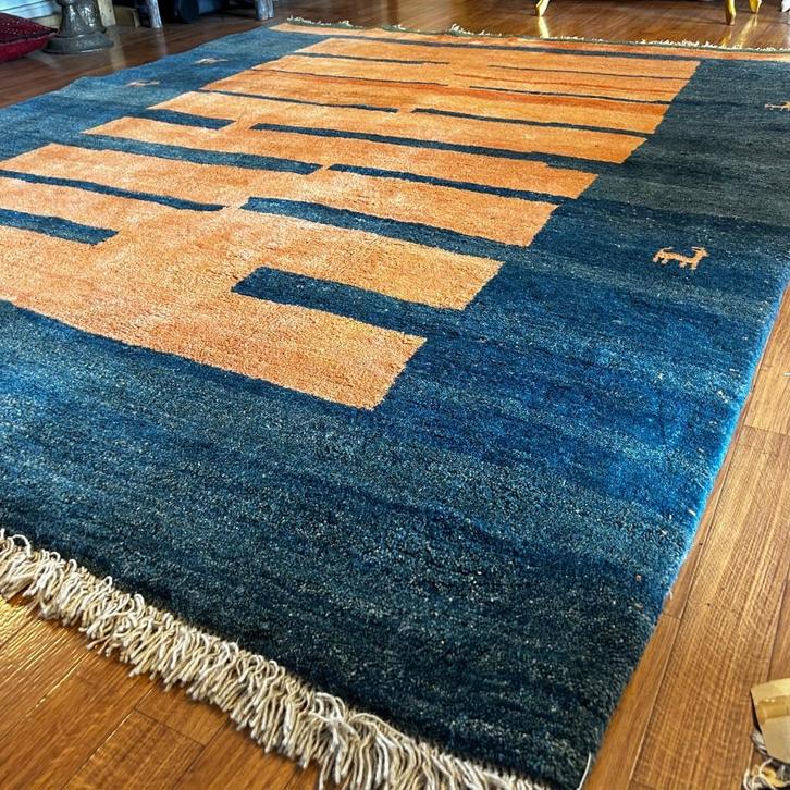 Trendy origineel Gabbeh tapijt - 261 x 220 cm – Vloerkleed, Huis en Inrichting, Stoffering | Tapijten en Kleden, Nieuw, 200 cm of meer