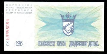 Bankbiljet - Bosnië en Herzegovina 25 Dinara 1992 - UNC. beschikbaar voor biedingen