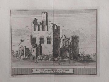 51 / Huis van Spangen Rotterdam Gravure uit 1736 beschikbaar voor biedingen