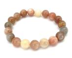 Powerbead armband Maansteen (10 mm), Overige materialen, -, Beige, -