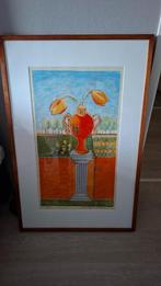 Mooie Zeefdruk van Engelenhoven : Vaas op Sokkel,gesigneerd, Antiek en Kunst, Ophalen