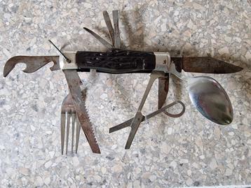 Vintage oude multitool zakmes lepel en vork padvinderij beschikbaar voor biedingen