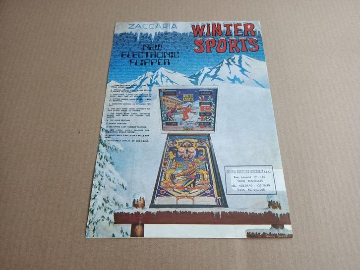 Flyer: Zaccari Wintersports (1977) Flipperkast, Verzamelen, Automaten | Flipperkasten, Gebruikt, Elektronisch, Flipperkast, Williams