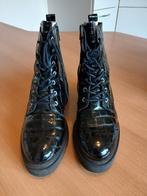 zwarte lak croco bikerboot, Ophalen, LINA, Zwart, Lage of Enkellaarzen