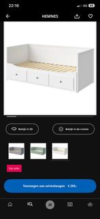 Ikea Hemnes bed 1 naar 2 persoonsbed, Ophalen, Eenpersoons, Wit, Zo goed als nieuw