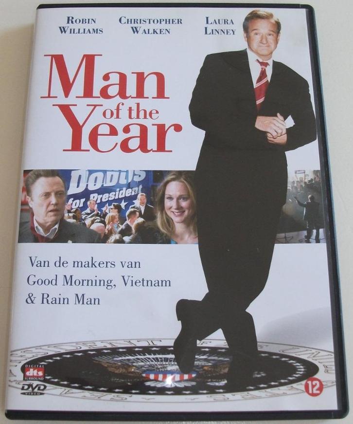 Dvd *** MAN OF THE YEAR ***, Cd's en Dvd's, Dvd's | Komedie, Zo goed als nieuw, Overige genres, Vanaf 12 jaar, Ophalen of Verzenden
