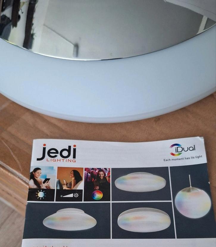 Jedi Krypthon spots. Plafondlamp IDUAL Jedi rgbw. 2x Remote, Huis en Inrichting, Lampen | Spots, Zo goed als nieuw, Plafondspot of Wandspot