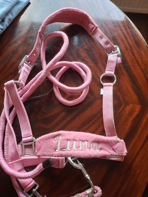 Halster met naam Luna, Dieren en Toebehoren, Paarden en Pony's | Hoofdstellen en Tuigage, Zo goed als nieuw, Overige soorten, Ophalen of Verzenden