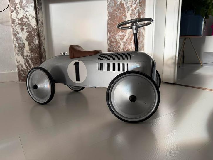 Retro Roller loopauto grijs met nummer. Ophalen in UtrechtS, Kinderen en Baby's, Speelgoed | Buiten | Voertuigen en Loopfietsen