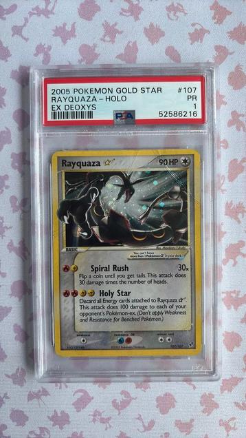 Gold star rayquaza psa 1 pokemon kaart ! beschikbaar voor biedingen