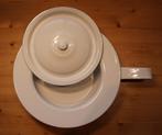 Antieke ondersteek / bedpan / bedpo, wit emaille, Antiek en Kunst, Antiek | Emaille, Ophalen of Verzenden