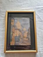 hele oude (ets met) aquarel Parijs Sacre Coeur ongesigneerd, Antiek en Kunst, Ophalen