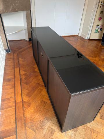 Ikea Besta Kast Zwart met Glazen Topplaat - afbeelding 2