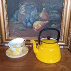 Vintage Emaille Theepot Ketel - Geel, Antiek en Kunst, Antiek | Emaille, Ophalen of Verzenden
