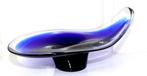 Prachtige Blauw Sommerso Glas Schaal Chribska Glassworks, Antiek en Kunst, Antiek | Glas en Kristal, Verzenden