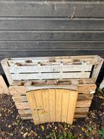 3x houten pallets, Ophalen, Gebruikt, 25 tot 50 mm, Minder dan 200 cm
