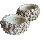 Dennenappel bloempotten set van 2 zware kwaliteit 1802, ?, Zo goed als nieuw, Minder dan 40 cm, Overige vormen